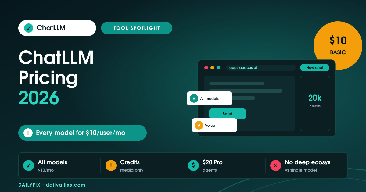 ChatLLM Pricing 2026: The $10 AI Pass